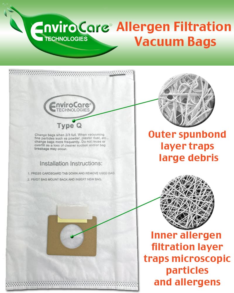 Envirocare Replacement Allergen Vacuum Bags for Kenmore Canister Type C and Q 50555, 50558, 50557 and Panasonic Type C-5 6 pack - Image 2